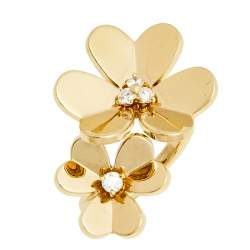 مملوكة مسبقًا  Van Cleef & Arpels Frivole Between the Finger Diamond 18K Yellow Gold Ring Size 54