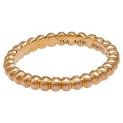 مملوكة مسبقًا Van Cleef & Arpels Perlee Small Model 18k Rose Gold Band Ring Size 43