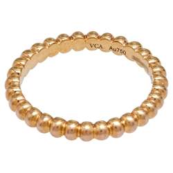 مملوكة مسبقًا Van Cleef & Arpels Perlee Small Model 18k Rose Gold Band Ring Size 43