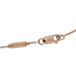Pre Owned Van Cleef & Arpels Sweet Alhambra Carnelian 18k Rose Gold Bracelet