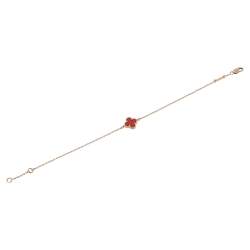 Pre Owned Van Cleef & Arpels Sweet Alhambra Carnelian 18k Rose Gold Bracelet