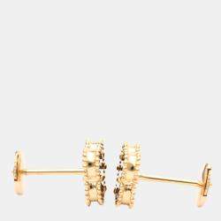 Pre Owned Van Cleef & Arpels Sweet Alhambra 18K Rose Gold Carnelian Earrings