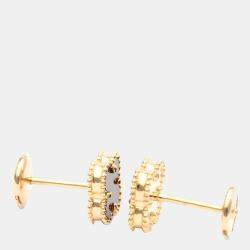 Pre Owned Van Cleef & Arpels Sweet Alhambra 18K Rose Gold Carnelian Earrings