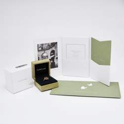 Pre Owned Van Cleef & Arpels Vintage Alhambra Carnelian 18k Yellow Gold Ring Size 54