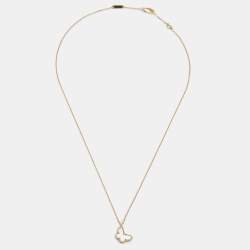 Pre Owned قلادة  فان كليف أند آربلز سويت ألامبرا باترفلاي ذهب أصفر عيار 18 صدف