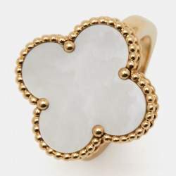 مملوكة مسبقًا خاتم فان كليف أند آربلز ماجيك ألامبرا صدف ذهب أصفر عيار 18 مقاس 53