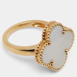 مملوكة مسبقًا خاتم فان كليف أند آربلز ماجيك ألامبرا صدف ذهب أصفر عيار 18 مقاس 53