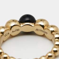 Pre Owned Van Cleef & Arpels Perlee Couleurs Onyx 18K Yellow Gold Variation Ring 51