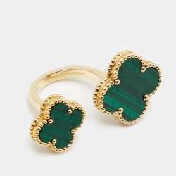 Pre Owned خاتم فان كليف أند آربلز ماجيك ألامبرا بتوين ذا فينغرز ذهب أصفر عيار 18  مقاس 52