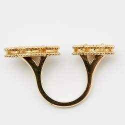 Pre Owned خاتم فان كليف أند آربلز ماجيك ألامبرا بتوين ذا فينغرز ذهب أصفر عيار 18  مقاس 52