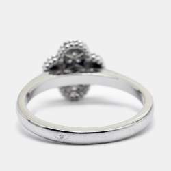 Pre Owned Van Cleef & Arpels Sweet Alhambra Diamond 18K White Gold Ring Size 52