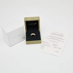 Pre Owned Van Cleef & Arpels Perlée Diamonds 3 Rows 18k Yellow Gold Ring Size 50