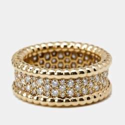 Perlée diamonds ring, 5 rows 18K yellow gold, Diamond - Van Cleef & Arpels