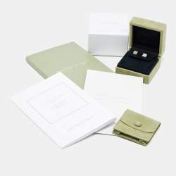 Pre Owned Van Cleef & Arpels Sweet Alhambra Mother of Pearl 18k Yellow Gold Stud Earrings