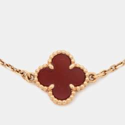 مملوكة مسبقًا Van Cleef & Arpels Sweet Alhambra Carnelian 18k Rose Gold Bracelet
