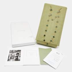 Pre Owned Van Cleef & Arpels Vintage Alhambra Malachite 20 Motif 18k Yellow Gold Long Necklace