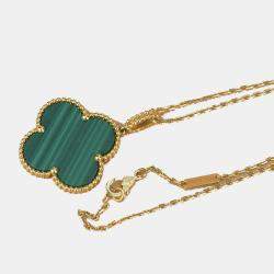 Pre Owned Van Cleef & Arpels Magic Alhambra 18K Yellow Gold Malachite Necklace