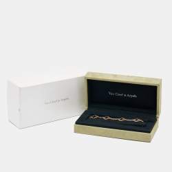 Pre Owned Van Cleef & Arpels Vintage Alhambra Onyx 18k Yellow Gold 5 Motif Station Bracelet