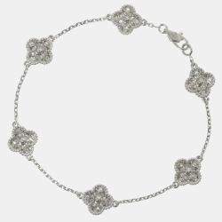 مملوكة مسبقًا Van Cleef & Arpels Sweet Alhambra 18K White Gold Diamond Bracelet 17.5