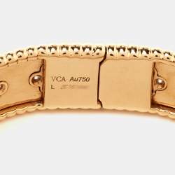 Pre Owned Van Cleef & Arpels Perlée Clovers Diamond 18k Rose Gold Medium Model Bracelet L
