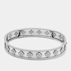 Van Cleef & Arpels Perlée Clover Diamonds 18k White Gold Bracelet L