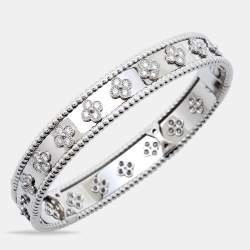 Van Cleef & Arpels Perlée Clover Diamonds 18k White Gold Bracelet L
