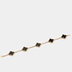 Pre Owned سوار فان كليف & آربلز فينتدج ألامبرا أونيكس بـ5حليات ذهب أصفر عيار 18 