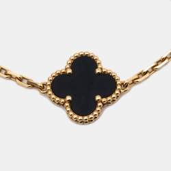 Pre Owned سوار فان كليف & آربلز فينتدج ألامبرا أونيكس بـ5حليات ذهب أصفر عيار 18 