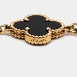 Pre Owned سوار فان كليف & آربلز فينتدج ألامبرا أونيكس بـ5حليات ذهب أصفر عيار 18 