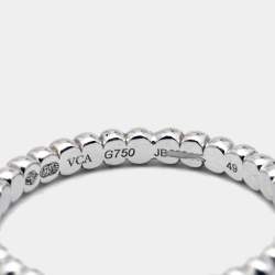 Van Cleef & Arpels Perlée Pearls 18k White Gold Small Model Ring Size 49