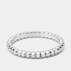 Van Cleef & Arpels Perlée Pearls 18k White Gold Small Model Ring Size 49