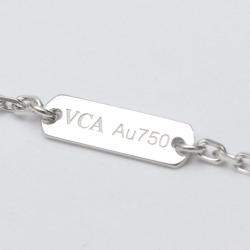 مملوكة مسبقًا Van Cleef & Arpels Vintage Alhambra Limited Edition 18K White Gold Diamond Sevres Porcelain Necklace