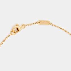 Pre Owned Van Cleef & Arpels Vintage Alhambra Onyx 18k Yellow Gold Pendant Necklace