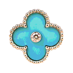 مملوكة مسبقًا Van Cleef & Arpels Alhambra Turquoise White Gold Diamond Ring