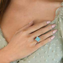 مملوكة مسبقًا Van Cleef & Arpels Alhambra Turquoise White Gold Diamond Ring