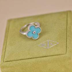 مملوكة مسبقًا Van Cleef & Arpels Alhambra Turquoise White Gold Diamond Ring