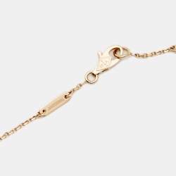 Pre Owned Van Cleef & Arpels Sweet Alhambra Heart Carnelian 18k Rose Gold Bracelet