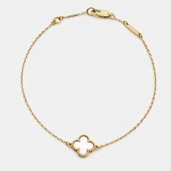 مملوكة مسبقًا Van Cleef & Arpels Sweet Alhambra Mother of Pearl 18k Yellow Gold Bracelet