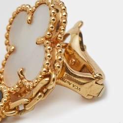 Pre Owned Van Cleef & Arpels Magic Alhambra Mother of Pearl 18k Yellow Gold Drop Earrings