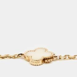 مملوكة مسبقًا Van Cleef & Arpels Magic Alhambra 16 Motif Mother of Pearl Onyx 18k Yellow Gold Long Station Necklace