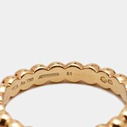 Van Cleef & Arpels Medium Perlée Pearls 18k Yellow Gold Ring Size 51