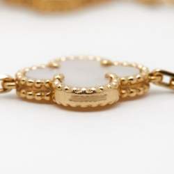 مملوكة مسبقًا Van Cleef & Arpels Vintage Alhambra Mother of Pearl 18k Yellow Gold Station Bracelet