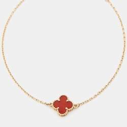 مملوكة مسبقًا Van Cleef & Arpels Sweet Alhambra Carnelian 18k Rose Gold Bracelet