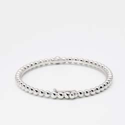 Pre Owned Van Cleef & Arpels Perlée Perles d'or 18k White Gold Meduim Model Bracelet S