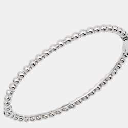Pre Owned Van Cleef & Arpels Perlée Perles d'or 18k White Gold Meduim Model Bracelet S