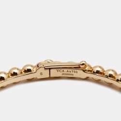 Pre Owned Van Cleef & Arpels Perlée 18k Rose Gold Bangle Bracelet S