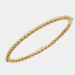 Pre Owned Van Cleef & Arpels Perlée 18k Rose Gold Bangle Bracelet S