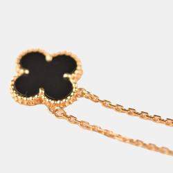 Pre Owned Van Cleef & Arpels Onyx Vintage Alhambra Pendant