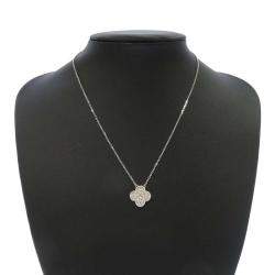 مملوكة مسبقًا Van Cleef & Arpels 18K Vintage Alhambra 18K White Gold Diamond Necklace