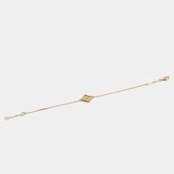 Pre Owned Van Cleef & Arpels Sweet Alhambra Textured 18k Rose Gold Bracelet